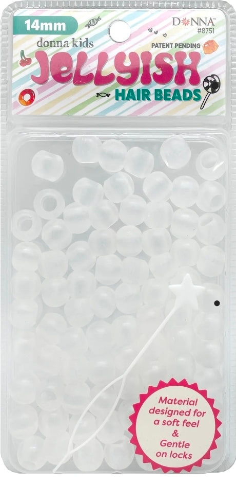 Jellyish Silicone Feeling Hair Beads 14MM - Multiple Colors