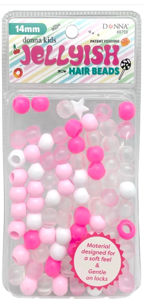 Jellyish Silicone Feeling Hair Beads 14MM - Multiple Colors