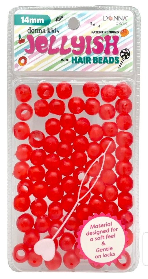 Jellyish Silicone Feeling Hair Beads 14MM - Multiple Colors