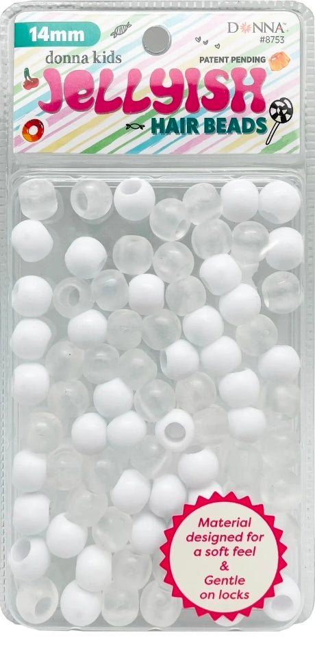 Jellyish Silicone Feeling Hair Beads 14MM - Multiple Colors