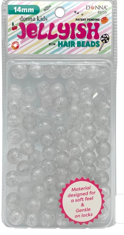 Jellyish Silicone Feeling Hair Beads 14MM - Multiple Colors