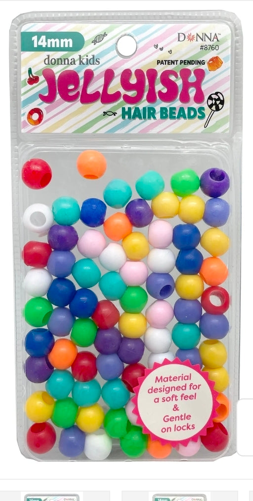 Jellyish Silicone Feeling Hair Beads 14MM - Multiple Colors