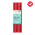 MAGIC COLLECTION - 1/2" 10" Soft Twist Rods 6PCs RED