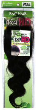 Human Hair Raw HD Closure Body Wave 14" - Natural