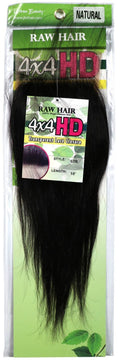 Human Hair Raw HD Closure Straight Natural 14"