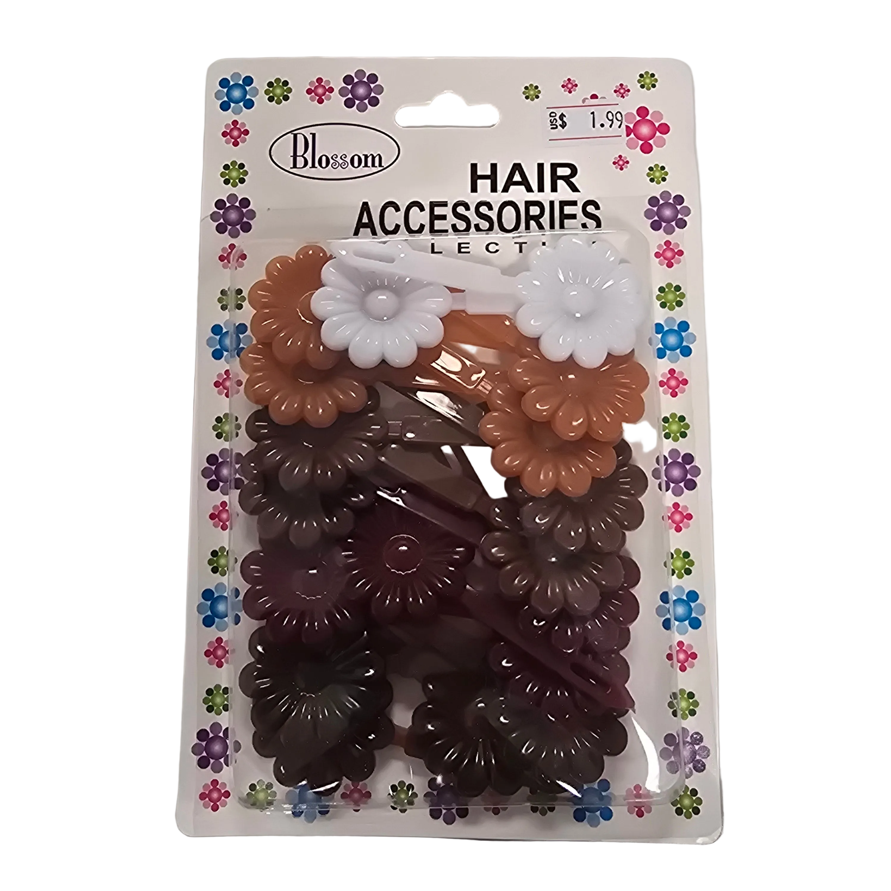 Sunflower Barrette - Brown Asst