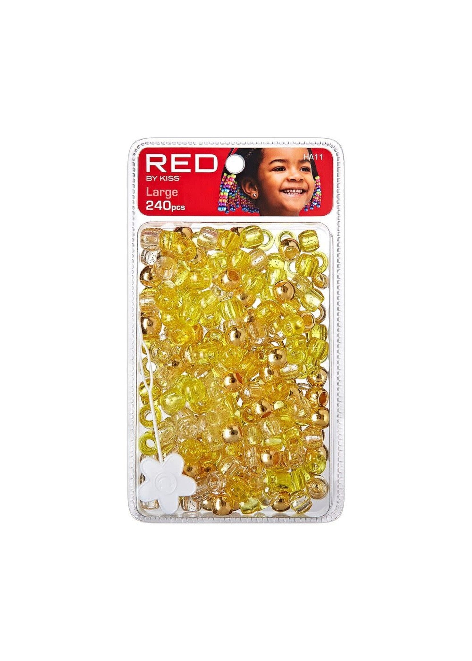 Red Kiss Large Gold Beads 240pcs HA11
