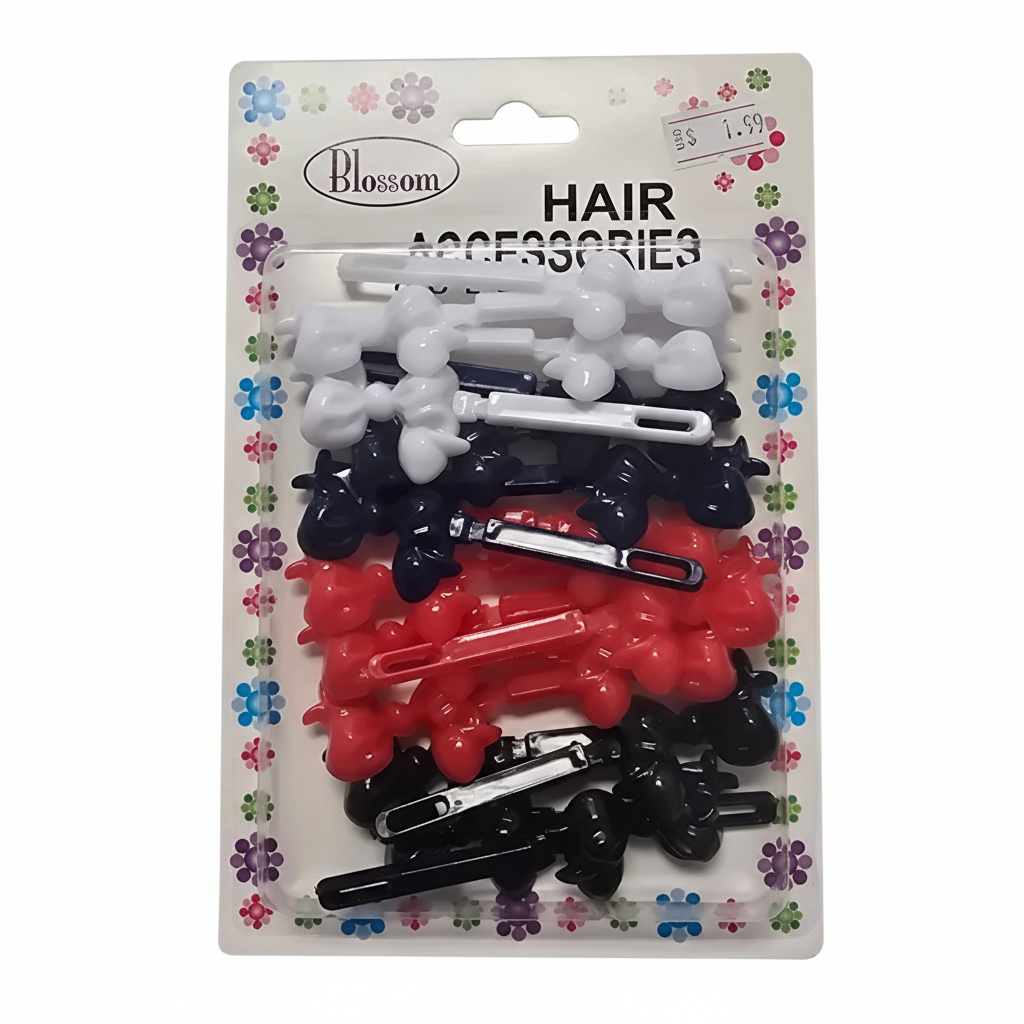 Bow Tie Barrette Black/Navy/Red/White