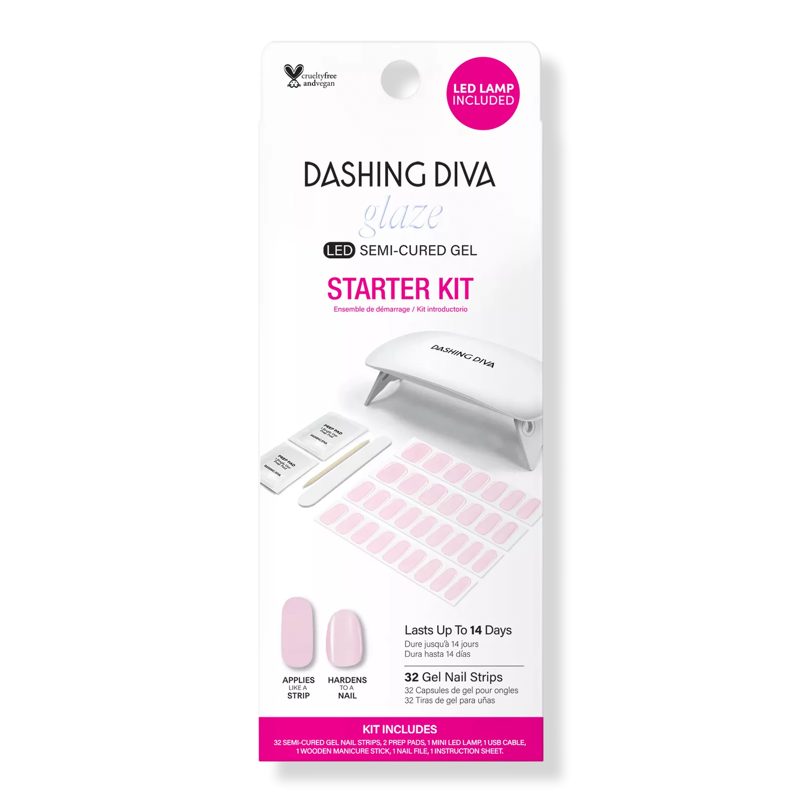 Dashing Diva Glaze Semi-cured Starter Kit Powder Pink