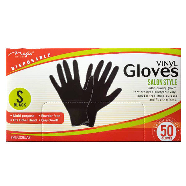 Magic Collection Disposable Vinyl Gloves - 50pcs Black