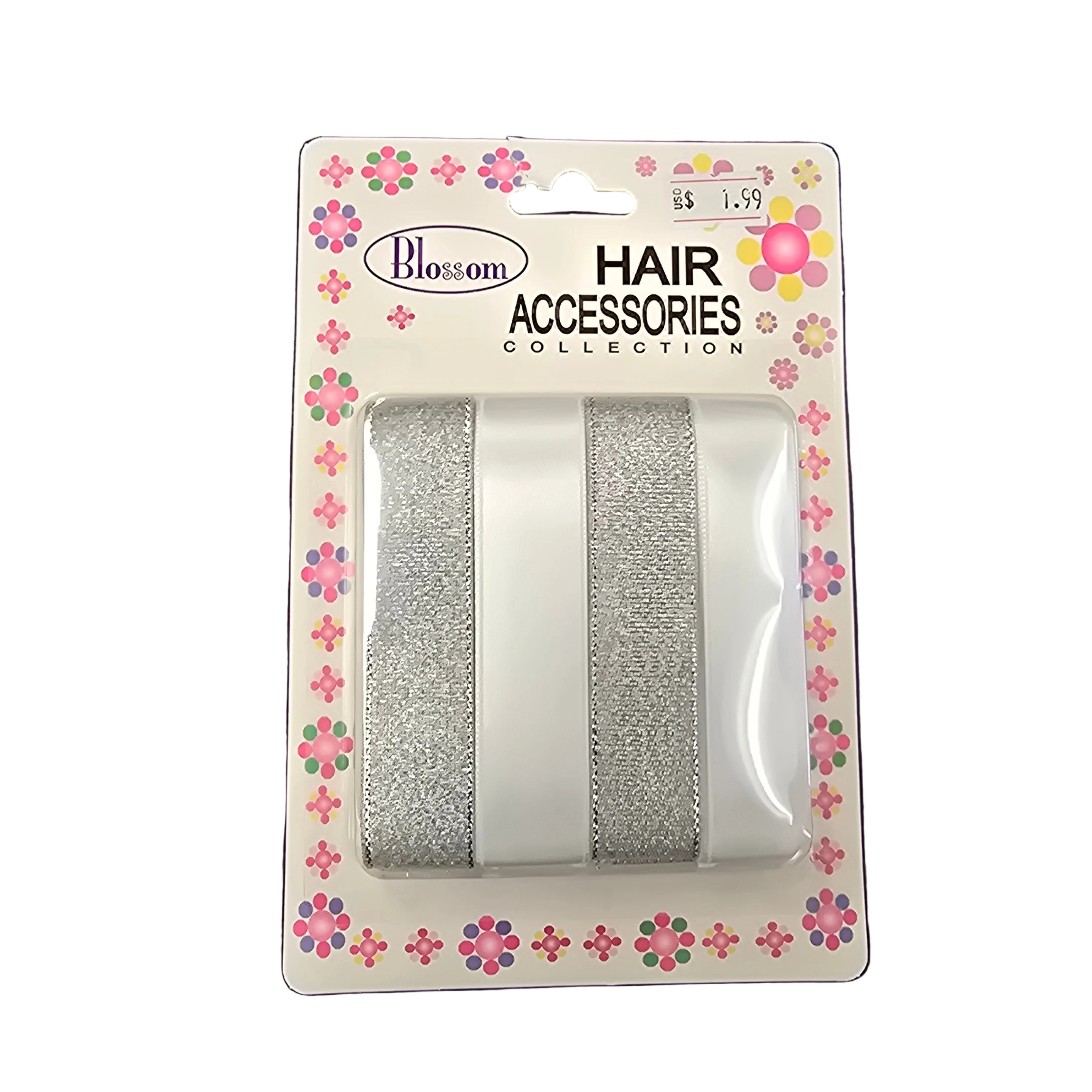 Hair Ribbon SILVER/WHITE