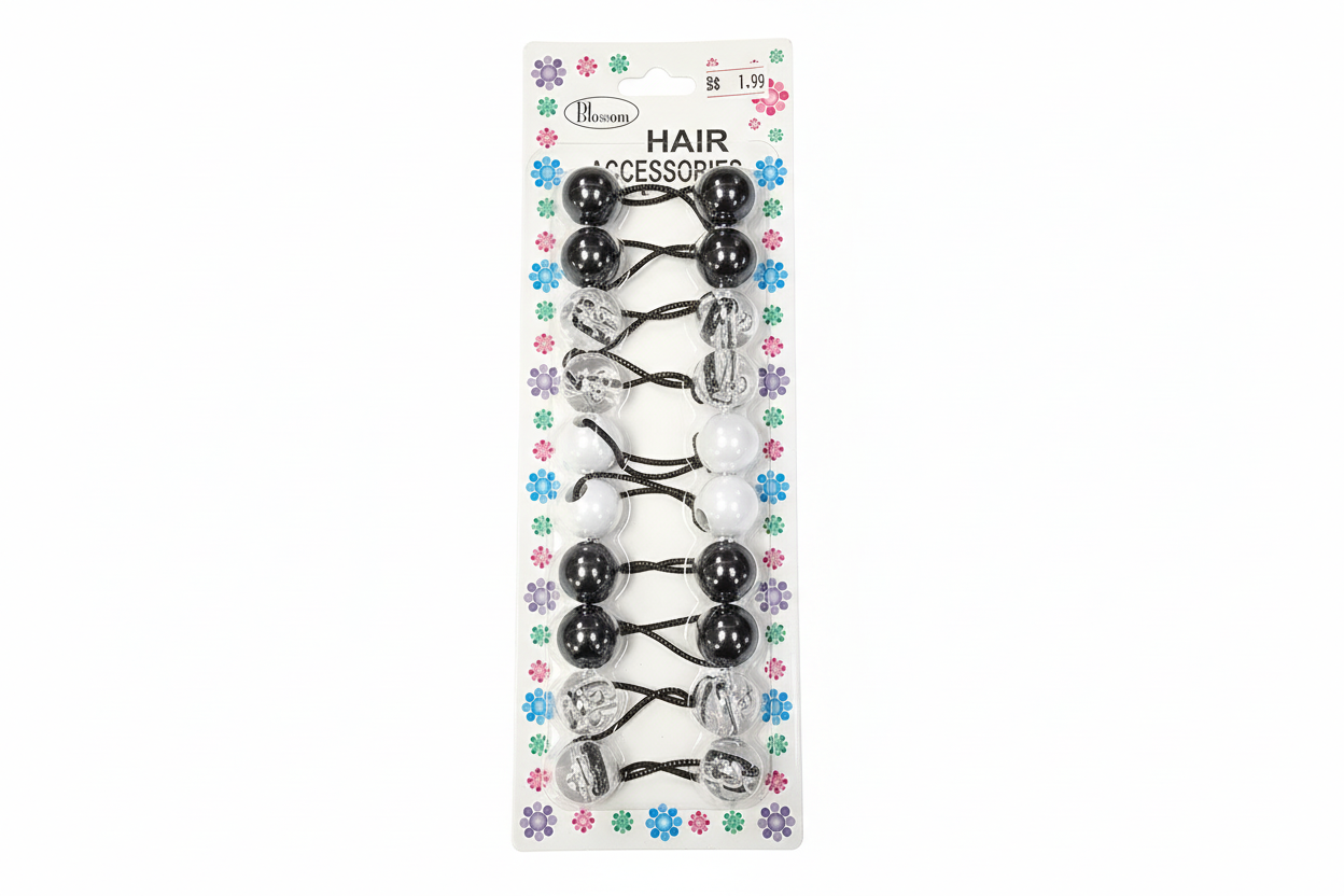 BLOSSOM - Hair Accessories Hair Knockers 10PCs Black/Clear/White