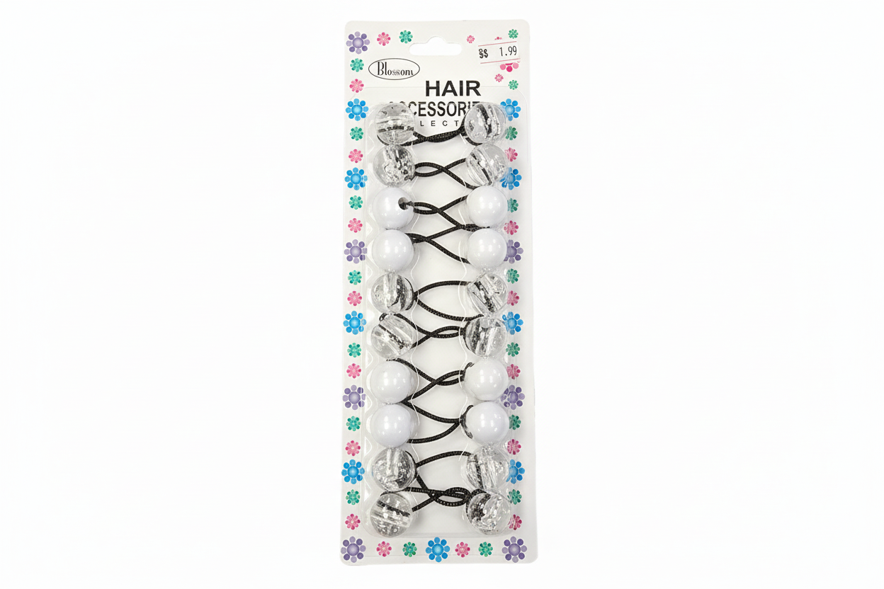 BLOSSOM - Hair Accessories Hair Knockers 10PCs CRY/WHI