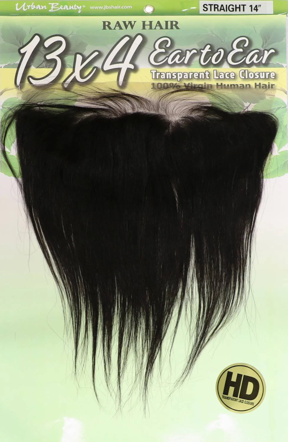 Human Hair Raw 13x4 Closure Straight 12" - Natural